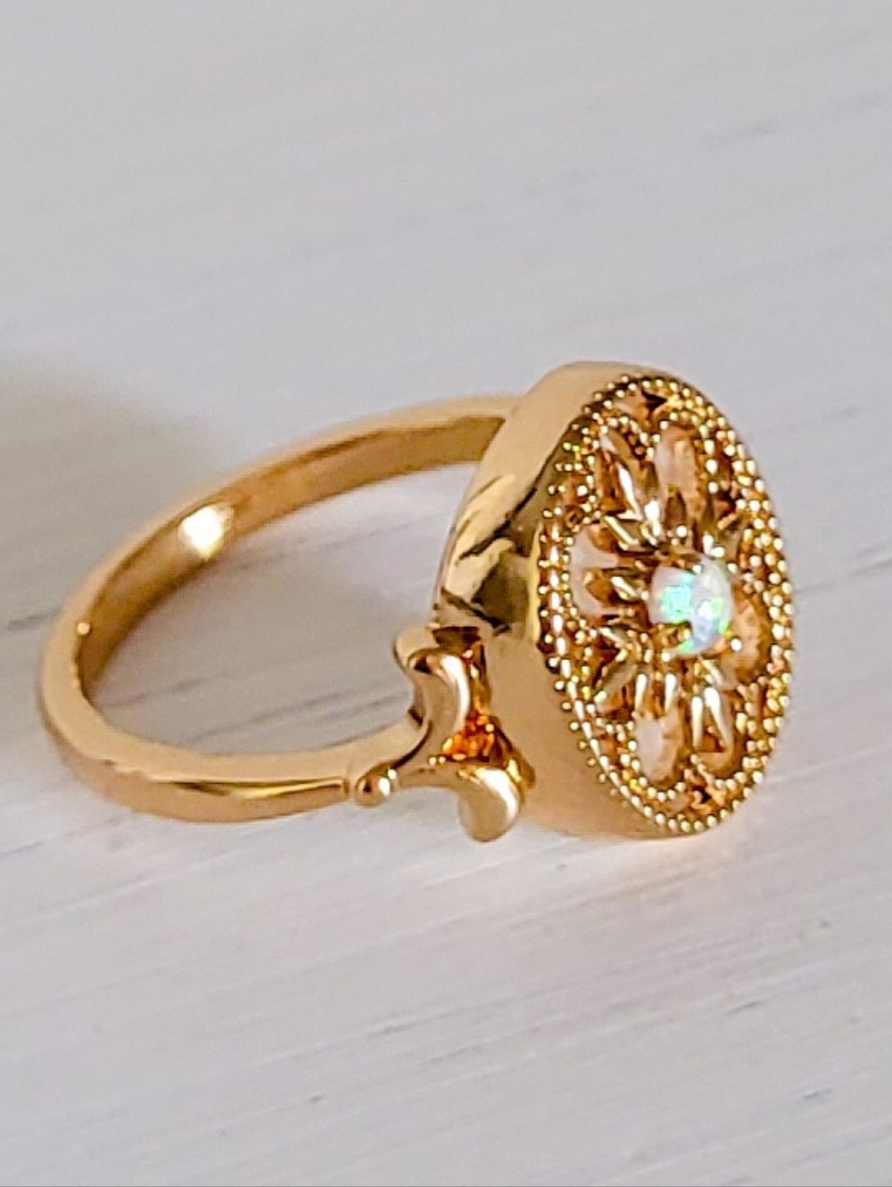 Sz 6 Opal Accent Ring